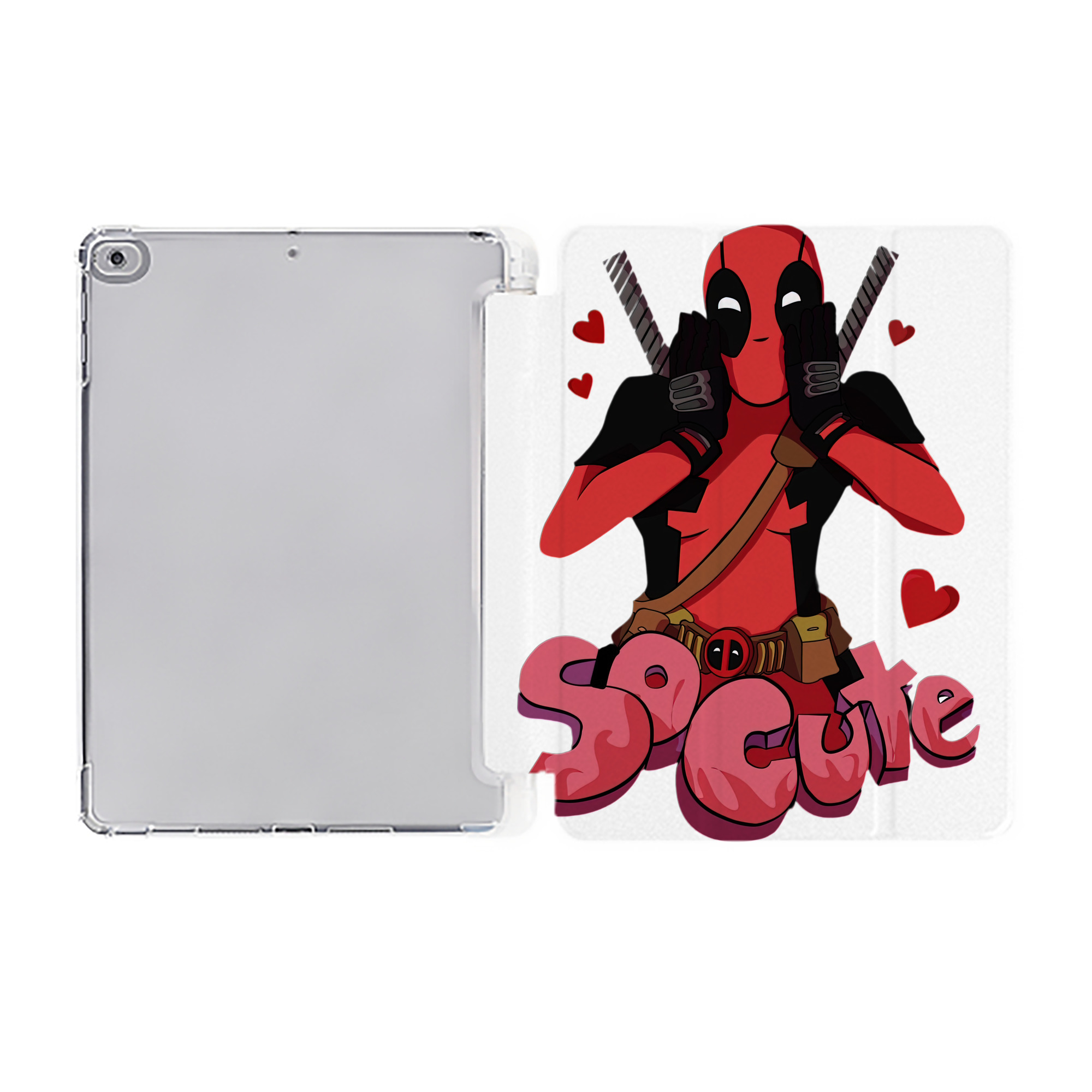 （画像用） Deadpool デッドプール IPad ケース ペン収納付き 三つ折りスタンド PUレザー×シリコン 対応機種9.5/10.5/10.9インチ